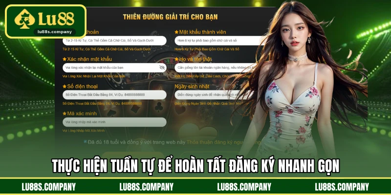Thực hiện tuần tự để hoàn tất đăng ký nhanh gọn